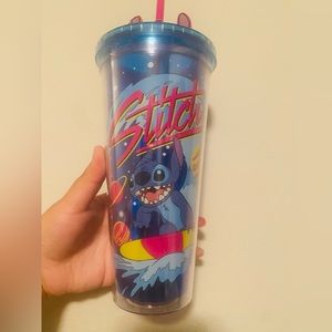 NWOT Stitch Tumbler (W/Straw Charm)